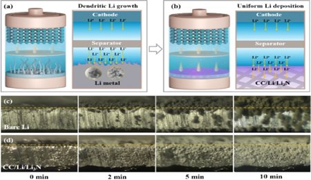 梯度分布Li3N助力碳基鋰金屬負(fù)極實現(xiàn)優(yōu)異的循環(huán)穩(wěn)定性